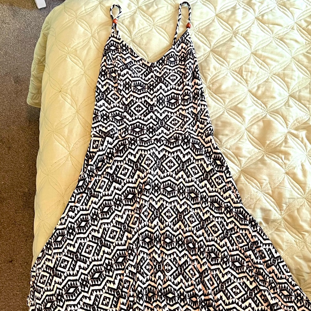 Black and white patterned sundress